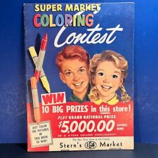 Vintage 1954 Super Market Coloring Contest Book Stern's IGA Grafton, WI Unused picture