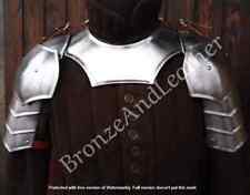 Set pair of pauldrons with gorget steel larp armor picture
