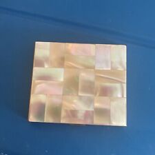 1950's Volupte Ladies Makeup Compact~Mother of Pearl Checkerboard Pattern~3