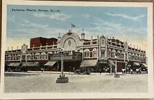Berwyn Illinois Parthenon Theater Drug Store Old Cars People VTG Postcard c1920 picture