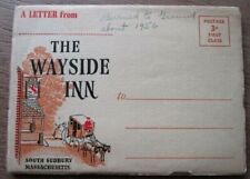 Vintage 1950 Souvenir Booklet For Mailing The Wayside Inn South Sudbury MA -E10C picture