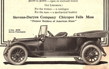 c1915 STEVENS-DURYEA CHICOPEE FALLS MASS AUTOMOBILE PRINT ADVERTISEMENT Z1862 picture