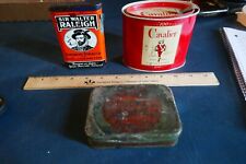 Vintage Lot of 3 Empty Tobacco Tins Lucky Strike Cavalier etc Lot 24-14-CH picture