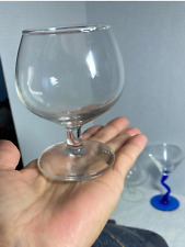 Mini Cobalt Blue Wavy Stemmed Martini Glass & Brandy glass-3 bundle. picture