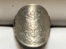Vintage Antique WW1 Sweetheart  Ring  SILVER  GERMAN 1/2 MARK 1916 D   picture