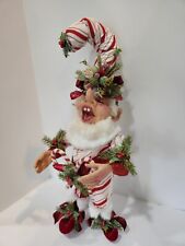 Mark Roberts Candy Cane Christmas Elf Medium Holly Berries Holiday  picture