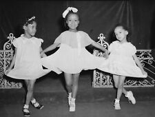 Black and White Photo Little Girls in Very Pretty Dresses  Reprint A-11 picture