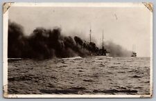 RPPC Postcard Navy Vessels Departing At High Speed *C5440 picture