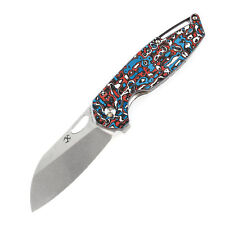 Kansept Model 6 Folding Knife Red/Black/White CF Handle 20CV Plain Edge K1022A7 picture