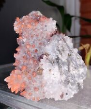 Red phantom quartz with pyrite - large red quartz crystal with terminated points picture