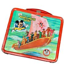 Vintage Walt Disney Mickey Mouse Club Lunchbox NO THERMOS Metal Lunch Box picture
