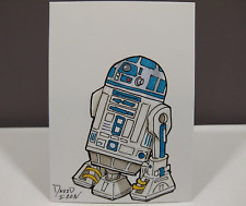 Original R2-D2 Sketch Card 1/1 - David Icon -PSC - ACEO - ATC Star Wars R2D2 picture
