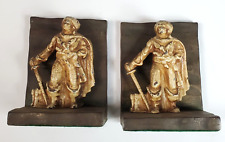Vintage Bookends Pirate W/ Chest, Littco Foundry?  Painted Cast Iron 1930s picture