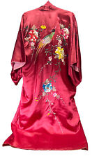 Vtg 60’s  100% Silk Kimono Bird Floral Made in Japan Estate Sale (DAMAGED) picture