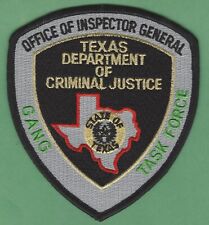 TEXAS DEPARTMENT OF CRIMINAL JUSTICE GANG TASK FORCE SHOULDER PATCH picture