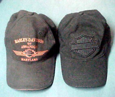 Two Authentic Harley Davidson Hats / Caps ~ Adjustable , Black picture
