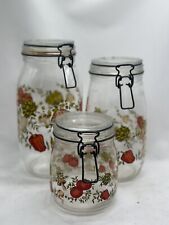 Vintage Arc MCM Spice of Life Canister Jars Mushroom Tomato Garlic Set Of 3 picture
