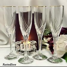 Lenox Debut Gold Millennium Champagne Glass Toasting Flutes Gold Trimmed Glass * picture