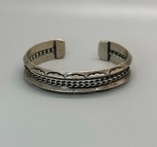 Old Pawn Navajo Sterling Silver Bracelet  Hand Stamping picture