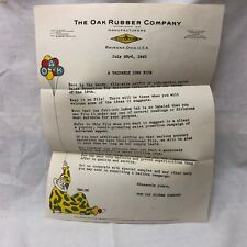 Vintage 1940 Correspondence The Oak Rubber Company Ravenna Ohio picture