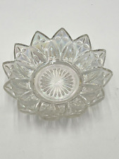 Vintage Federal Glass Clear Iridescent Carnival Petal Candy Dish picture