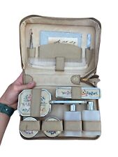 Lovely Vintage 1950s Ladies Vanity Travelling set Case Brush Mirror Containers picture