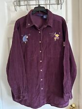 Disney Pooh Bear And Friends,Large, Embroidered Purple Corduroy Shirt/jacket picture