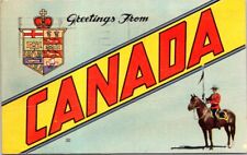 1952, Greetings from CANADA Large Letter Linen Postcard - Colourpicture picture