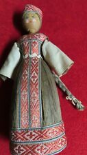 BELARUS Flax 1980 USSR Antique Moscow Russian Handcrafted Folk Horse Hair Doll picture