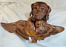 MAGNIFICENT  RARE 19TH c FRENCH  or RUSSIAN BRONZE Hunting Dog  INKWELLl   picture