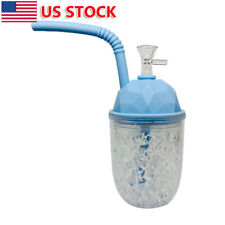 8.6 inch Frozen Cup Water Pipe Silicone Smoking Hookah Shisha Pipe + Glass Bowl picture