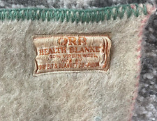 Vintage 1950's ORR HEALTH  100% Virgin Wool Blanket Reversible 70x82 picture