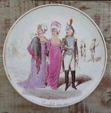 POLYCHROME FAIENCE PLATE CREIL and MONTEREAU XIXth FASHION SINCE 100 YEARS N°5 picture