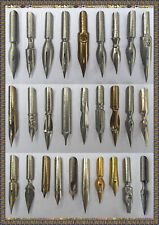 Collection of 28 different vintage nibs e.g. Hunt, Mitchell, Sommerville picture