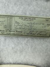 Bank of Amador County, CA Cancelled Check 1948 Sutter Creek  Calf Fred Mayher picture