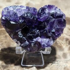 CRYSTAL Chunky Amethyst Quartz Cluster Heart Carving  picture