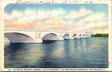 Washington DC Arlington Memorial Bridge Vintage Postcard Postmarked 1942 picture