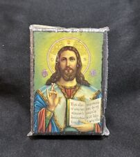 Jesus Of Nazareth Orthodox Icon Small Wooden Wall Hanging Image Christ Blessing picture