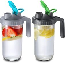 2 Pack Wide Mouth Mason Jar Pouring Spout Lid with Handle for Ball Mason Jars picture