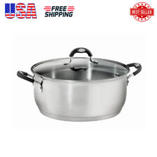 9 Quart Stainless Steel Dutch Oven Cookware Pot Soups Stews Boiling W/ Glass Lid picture