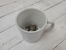 Hidden Surprise Frog Mug By Bennington Potters For Orvis White W/ Green Frog picture