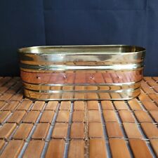 Vintage Hand Crafted Solid Copper Brass Oval Planter Made In India 10