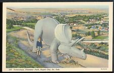1940's Triceratops Dinosaur Park Rapid City SD Vintage Roadside Postcard RS picture