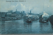 VIntage Postcard-Cuyahoga River Scene, Cleveland, OH picture