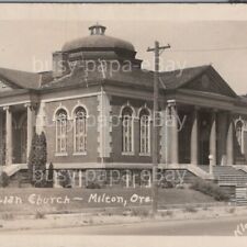 Vintage 1920s RPPC Milton Freewater First Christian Church Oregon Postcard picture
