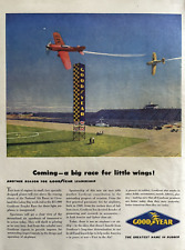 Good Year The Greatest Name In Rubber Wings Airplane Race Vintage Print Ad 1947 picture