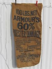 VTG BURLAP FARM FEED SACK ARMOUR CO CHICAGO picture