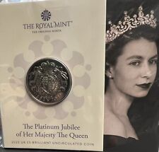 2022 HM Queen Elizabeth II UK £5 BU Coin Royal Mint Sealed PKG Platinum Jubilee picture