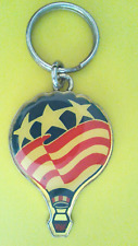 Patriotic Hot Air Balloon keychain. key chain ring tag picture