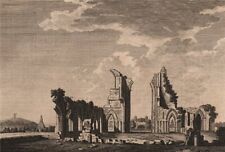 GLASTONBURY ABBEY, Somersetshire. Plate 1. GROSE 1776 old antique print picture